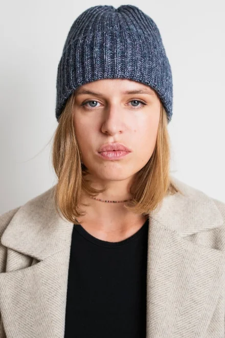 Dámská čepice 24817 - Tmavěmodrá-modrá