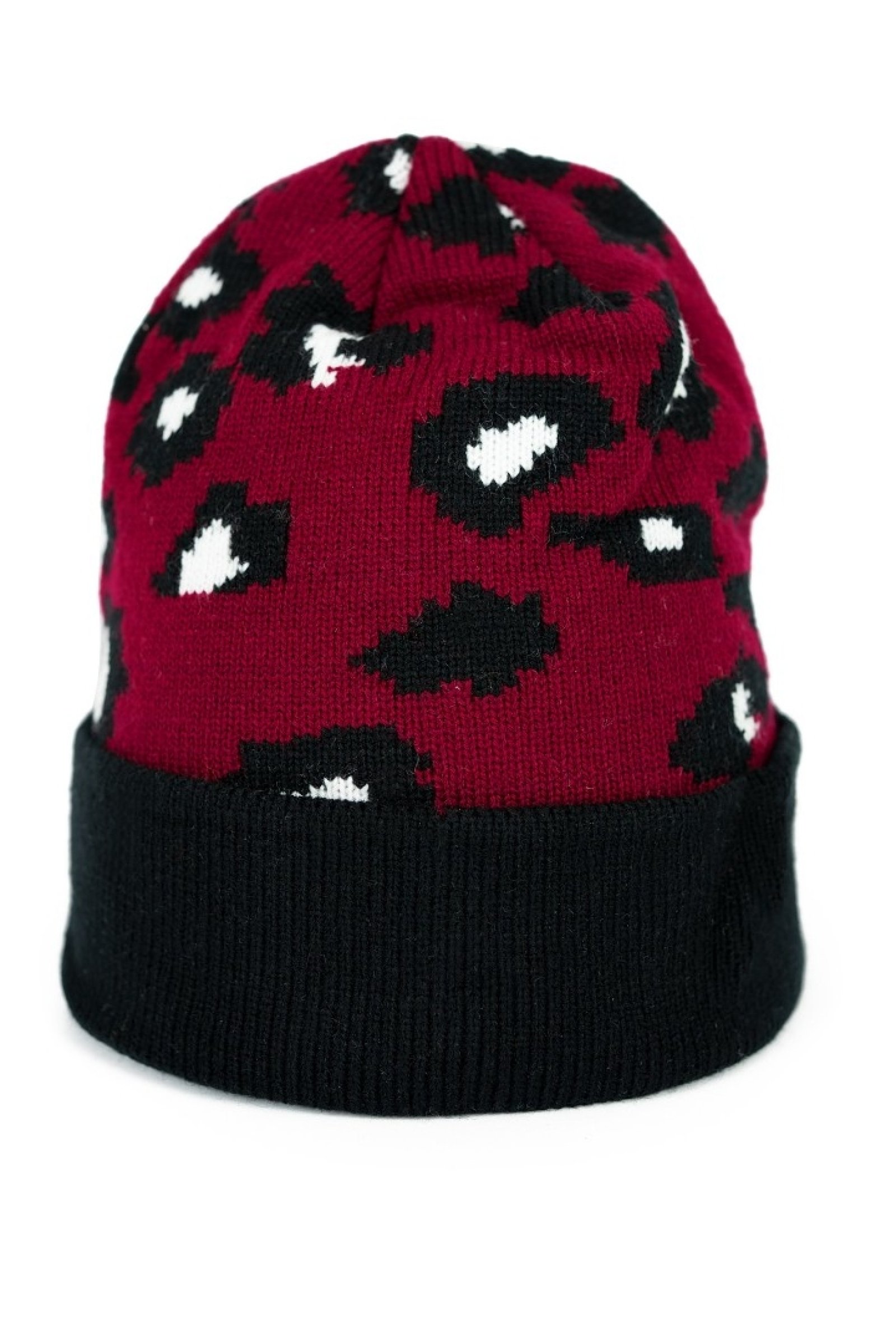 Dámská čepice Art of Polo 23903 Hipster Panther - leopardí vzor Tmavě červená 56-59 cm