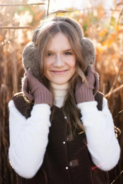 Kožešinové klapky na uši 25239 - Šedá