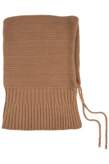 Pletená kapucňa 25806 Snežnica - Tmavobéžová