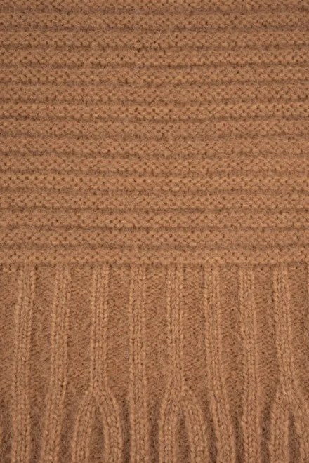 Pletená kapucňa 25806 Snežnica - Tmavobéžová