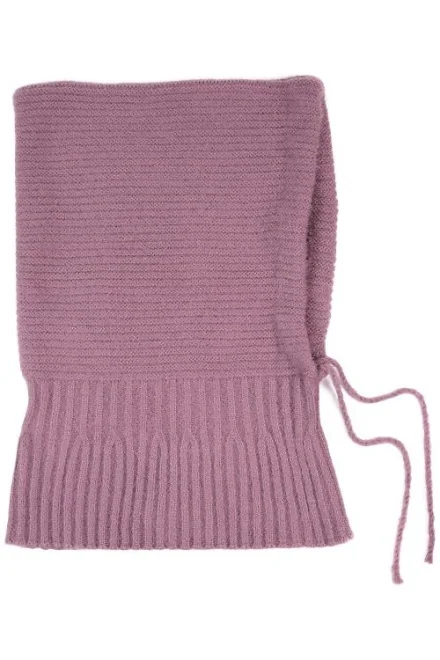 Pletená kapucňa 25806 Snežnica - Fialovo-růžová