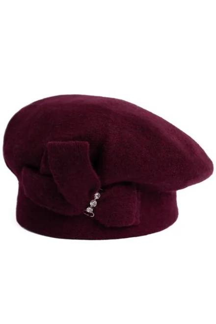 Pletený baret 25257 Arlene - Bordová