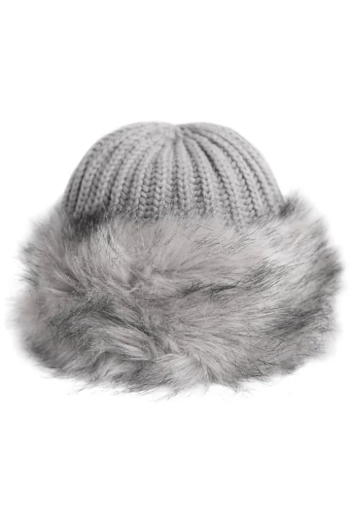 Pletená čepice 26902 Ruby - s umělou kožešinou