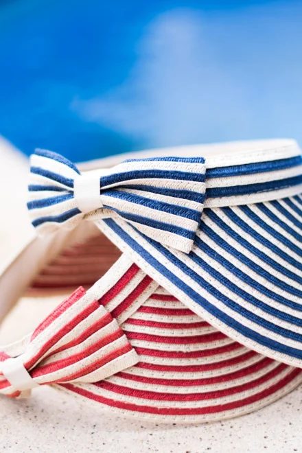 Letní kšilt 22202 Stripes Bow - Modrá