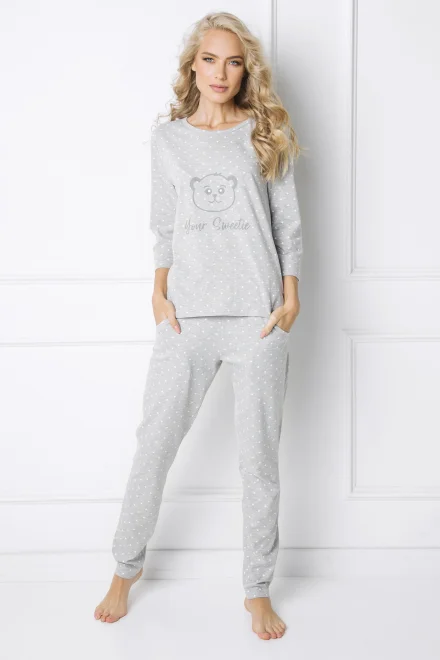 Dámské pyžamo Sweet Bear Long LL - Šedá