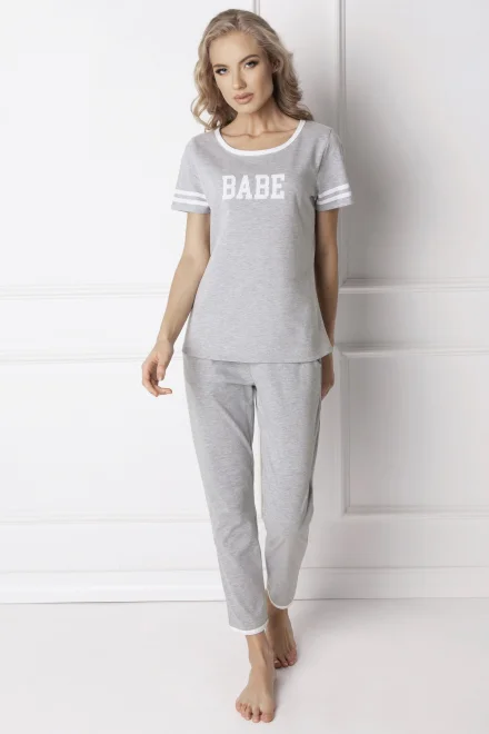 Dámské pyžamo Babe Long Grey SL - Šedá
