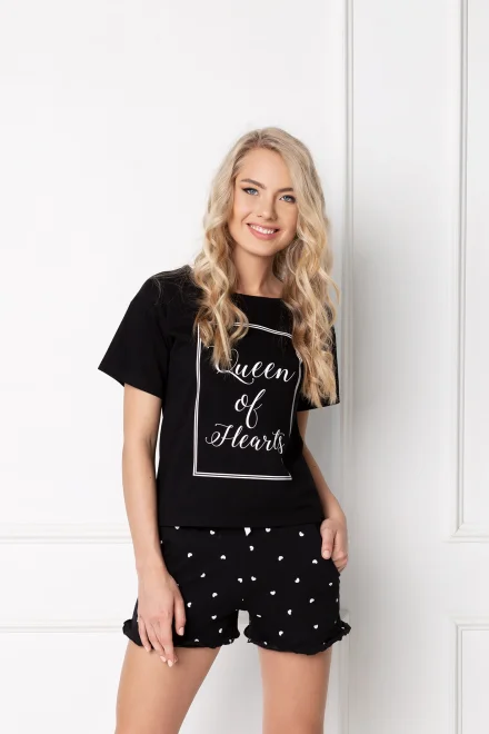 Dámské pyžamo Hearty Short Black SS - Černá