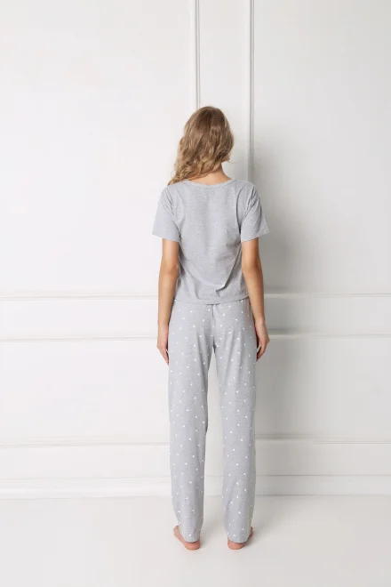 Dámské pyžamo Hearty Long Grey SL - Šedá