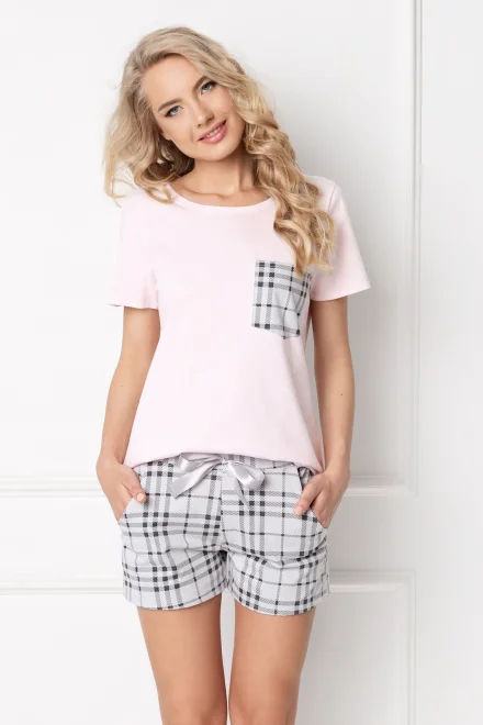 Dámské pyžamo Londess Pink-Grey SS - Růžovo-šedá