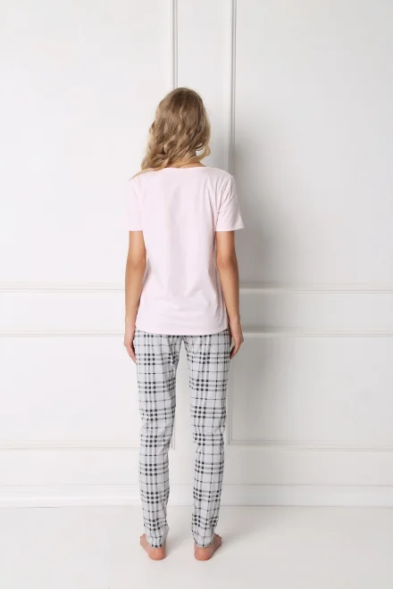 Dámské pyžamo Londess Pink-Grey SL - Růžovo-šedá