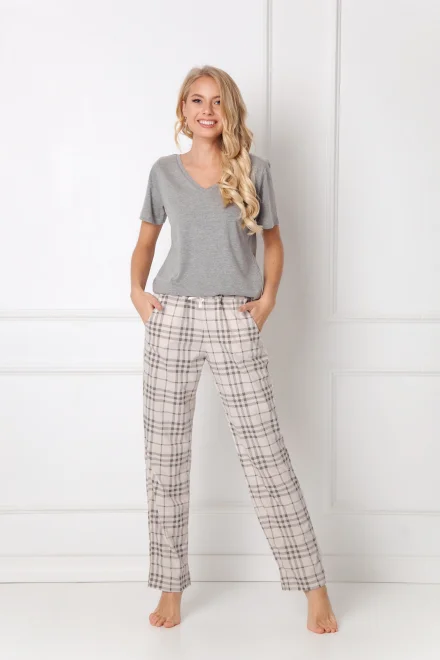 Dámské pyžamo Lonette SL Beige - Béžová