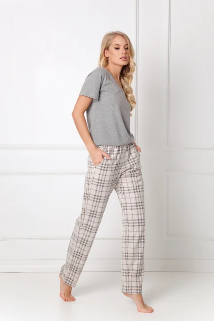 Dámské pyžamo Lonette SL Beige - Béžová
