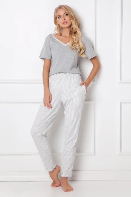 Dámské pyžamo Gwen SL Grey - Šedá