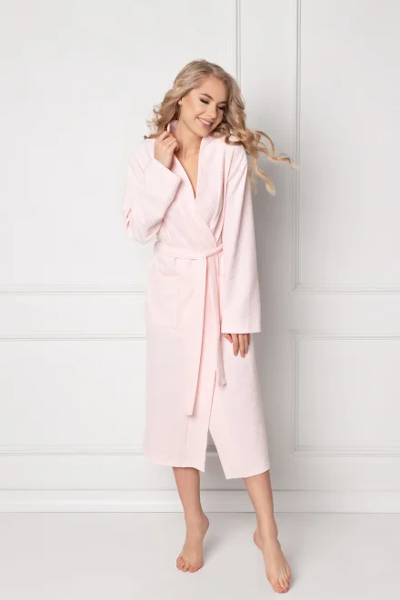 Dámský župan Marshmallow Pink Long - Růžová