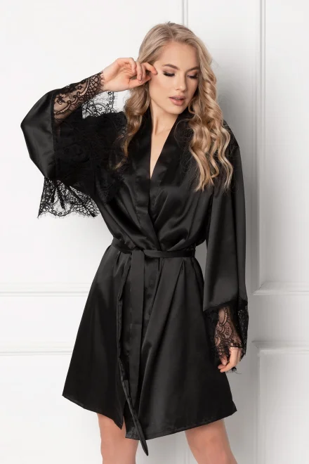 Dámský župan Vintage Black - Černá