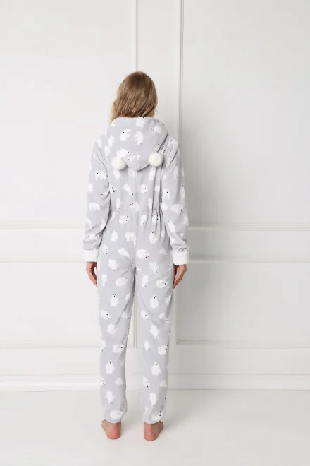 Overal s ušima Polar Bear Onesie Grey - Šedá