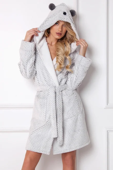 Dámský župan Kaila Bathrobe - Ecru-šedá
