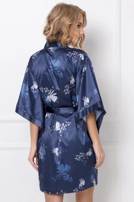 Dámský župan Whiley - Kimono střih - Tmavě modrá