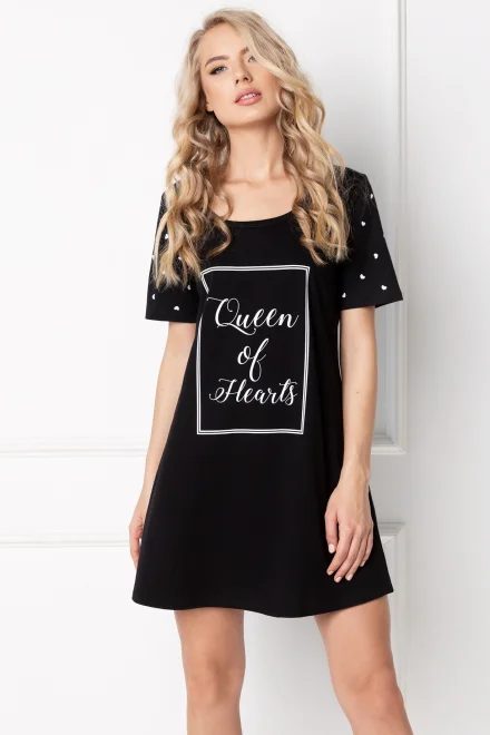 Noční košilka Hearty Black - Černá