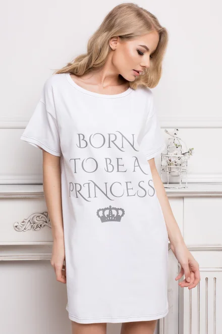 Noční košilka Princess White - Bílá