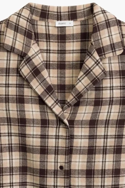 Dámské pyžamo NLP-505 - Flanel - Hnědá