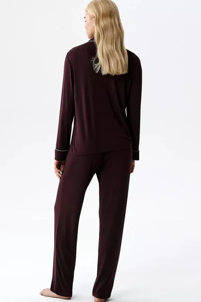 Dámské pyžamo NLP-495 - modal - Vínově-červená