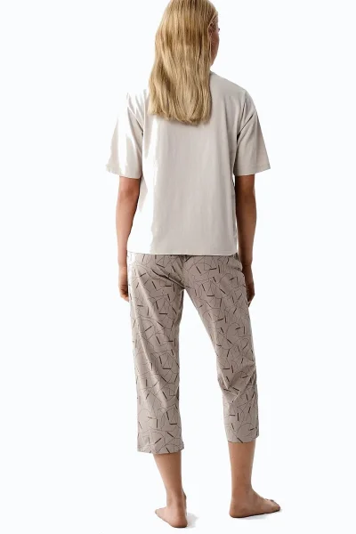 Dámské pyžamo NLP-509 - bavlna - Světle béžová