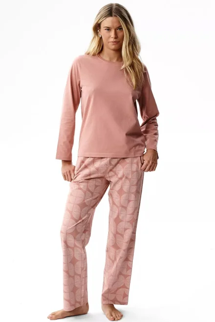Dámske pyžamo Nlp-522 - peach effect - Staroružová