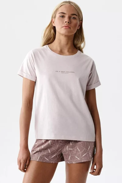 Dámské pyžamo NLP-508 - bavlna - Starorůžová