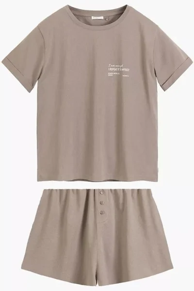 Dámské pyžamo NLP-506 - bavlna - Šedá