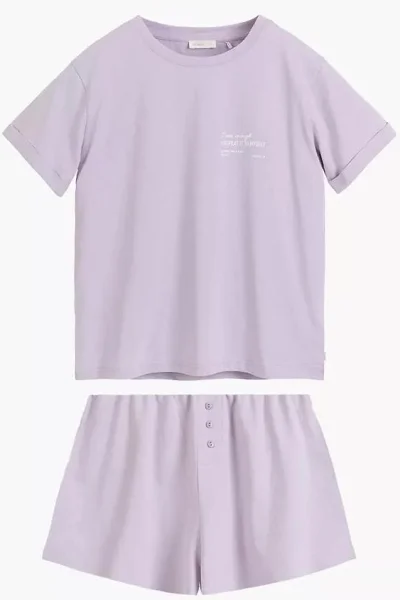 Dámské pyžamo NLP-506 - bavlna - Světle fialová