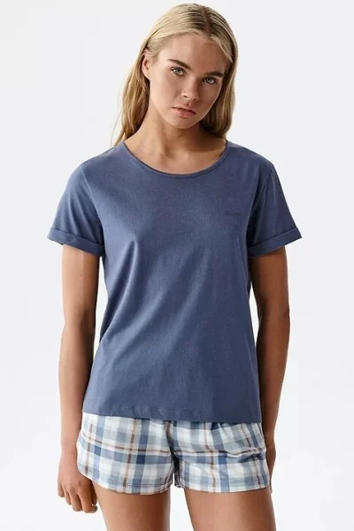 Dámské pyžamo NLP-512 - modal - Šedo-modrá