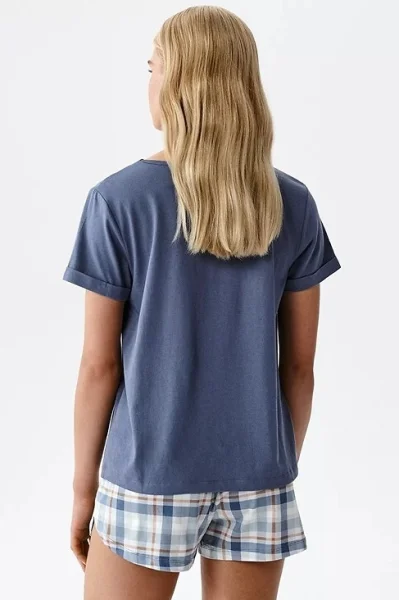 Dámské pyžamo NLP-512 - modal - Šedo-modrá