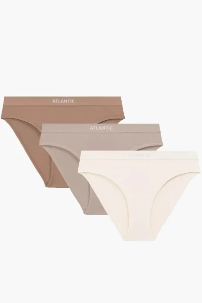 3 PACK kalhotky 3CLP-012B - bavlna - Béžová-ecru