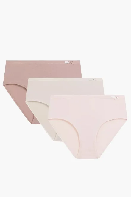 3 PACK kalhotky 3CLP-004/L26 - Ecru-růžová