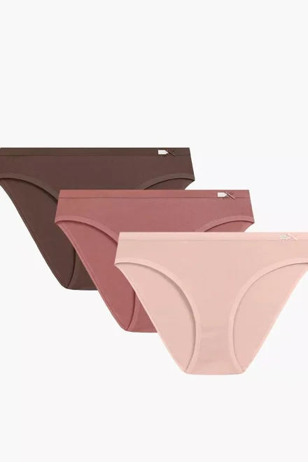 3 PACK kalhotky 3CLP-002 - sportovní - Hnědo-růžová