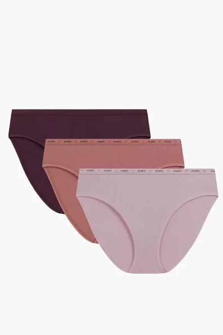 3 PACK nohavičky 3CLP-010 - vysoký pas - Svetloružová