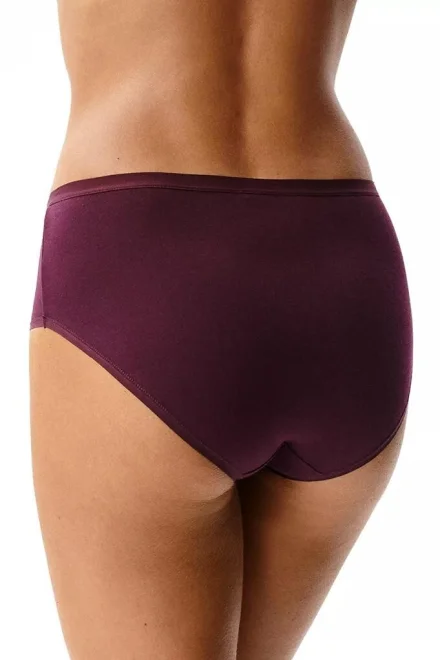 6 PACK kalhotky 6CLP-004 - vyšší bok - Vínově-červená