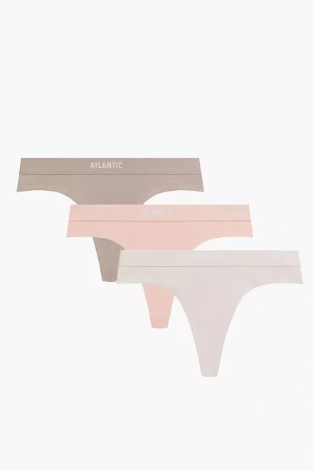 3 PACK tanga 3CLP-013 - bavlna - Béžová
