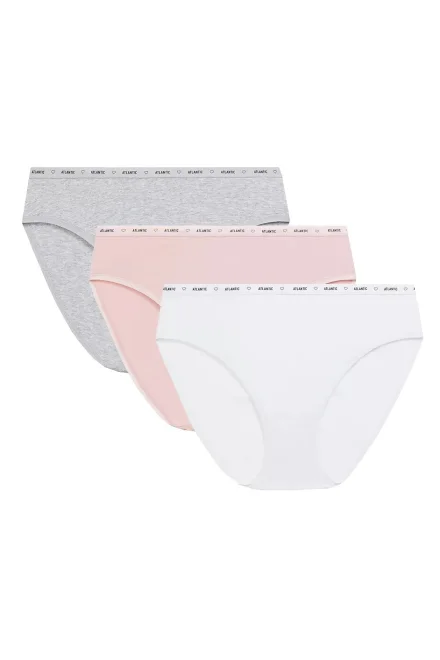 3 PACK kalhotky 3CLP-010 - Bílo-šedá
