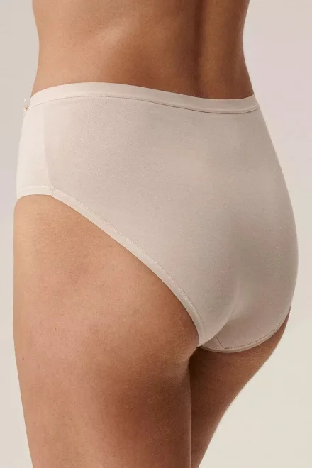3 PACK kalhotky 3CLP-016B - vyšší pas - Béžová-ecru