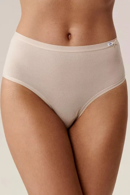 3 PACK kalhotky 3CLP-016B - vyšší pas - Béžová-ecru
