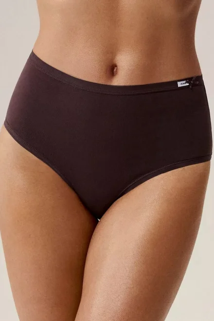 3 PACK kalhotky 3CLP-016B - vyšší pas - Hnědo-černá