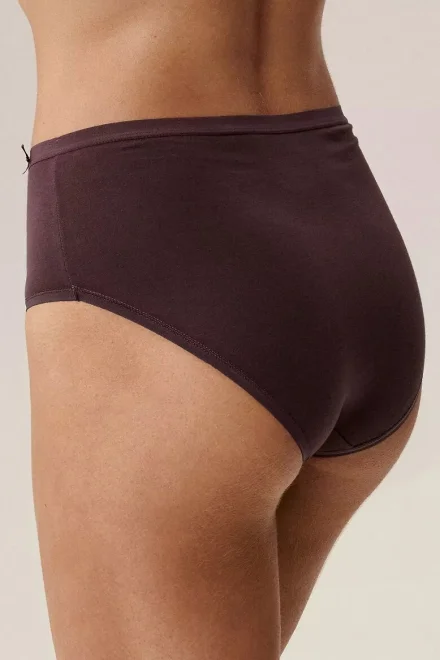 3 PACK kalhotky 3CLP-016B - vyšší pas - Hnědo-černá