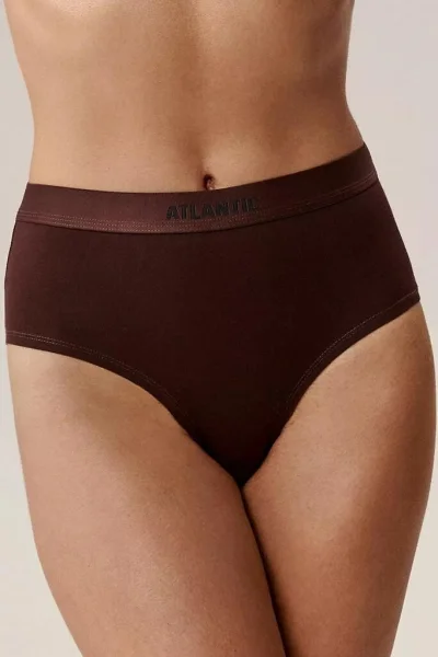 3 PACK kalhotky 3CLP-009B - vyšší pas - Hnědo-černá