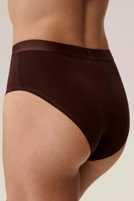 3 PACK kalhotky 3CLP-009B - vyšší pas - Hnědo-černá