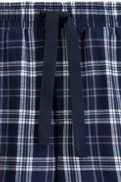 Pánské pyžamo NMP-393 - bavlněný flanel - Modrá