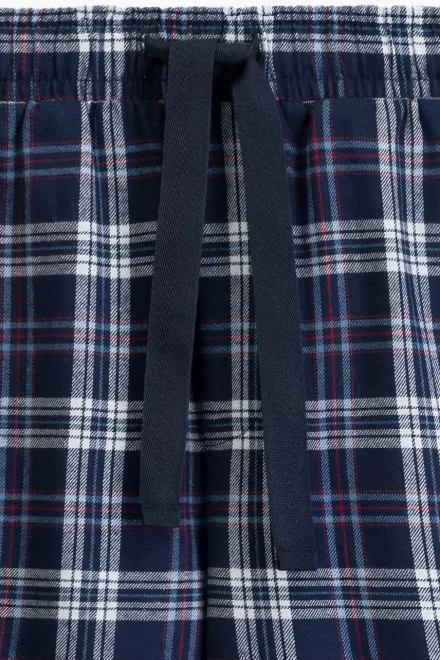 Pánské pyžamo NMP-393 - bavlněný flanel - Modrá