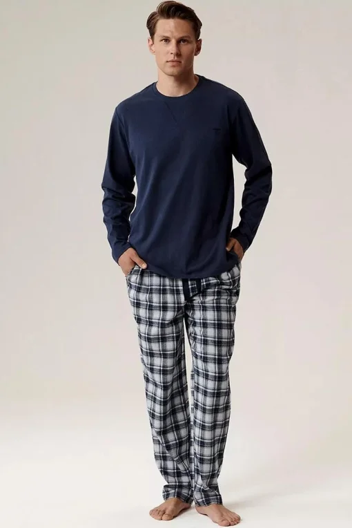 Pánske pyžamo NMP-393 - bavlnený flanel